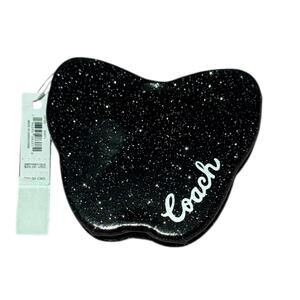 Coach Glitter Butterfly Compact Mirror (Black Sparkle)